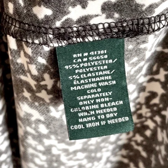 Lauren Ralph Lauren Black & White Print Sleeveless Jersey Midi-dress Full Skirt - Picture 11 of 13